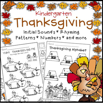 Preview of Thanksgiving Literacy and Math Activities for Kindergarten
