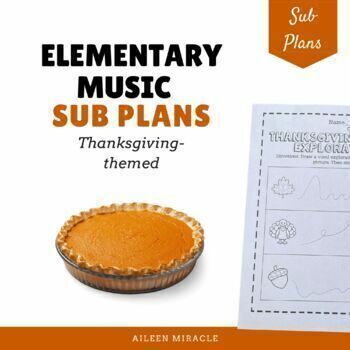 Preview of Thanksgiving Music Sub Plans