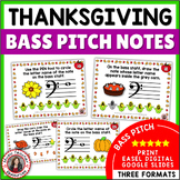 Thanksgiving Music Worksheets - Bass Clef Notes