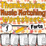 Thanksgiving Music Worksheets | Thanksgiving Music Match A