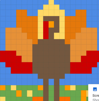 Preview of Thanksgiving Mystery Mosaic- Multiplication *Self Checking*