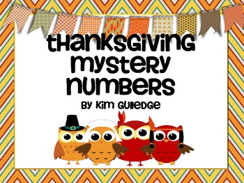 Preview of Thanksgiving Mystery Numbers - Problem Solving for Common Core - Owls