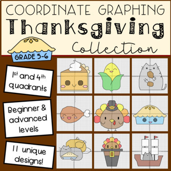 Preview of Thanksgiving Mystery Pictures Coordinate Graphing