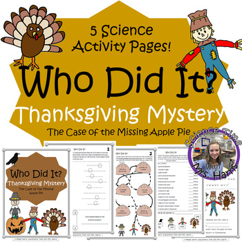 Preview of Thanksgiving Mystery- Science Activity Packet