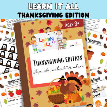 Preview of Thanksgiving Preschool & Kindergarten Worksheets | Homeschool | Homework