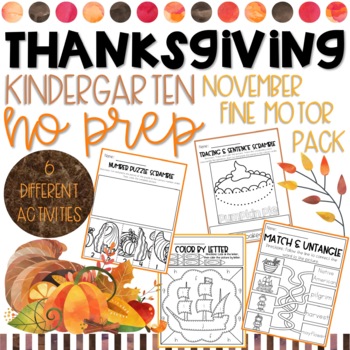 Preview of Thanksgiving NO PREP Fine Motor Packet