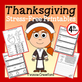 Thanksgiving NO PREP Printables - Fourth Grade | Math and 