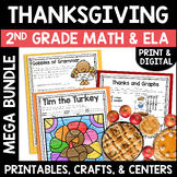 Thanksgiving NO PREP Worksheets and Digital Centers and Cr