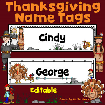 thanksgiving name badges
