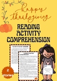 Thanksgiving News Letter Reading Comprehension Activity Gr