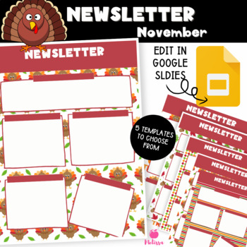 Preview of Thanksgiving Newsletter Template | Weekly November Newsletter