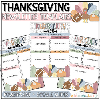 Preview of Thanksgiving Newsletter Templates | Trendy Thanksgiving - Editable Templates!
