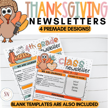 Preview of Thanksgiving Newsletters | November Newsletter *NEW