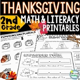 Thanksgiving 2nd Grade Activities ~  Grammar Math Phonics 