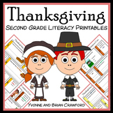 Thanksgiving No Prep Literacy Worksheets 2nd Grade | Liter