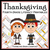 Thanksgiving No Prep Literacy Worksheets 4th Grade | Liter