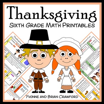 Preview of Thanksgiving No Prep Math Sixth Grade | Math Skills Review | Math Facts Fluency