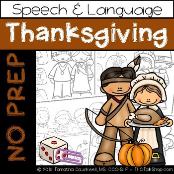Preview of Thanksgiving: No Prep Speech and Language
