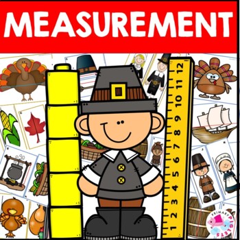 Preview of Thanksgiving NonStandard & Standard Measurement Measuring Length Math Center