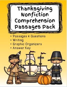 Preview of Thanksgiving Nonfiction Comprehension Passages Pack