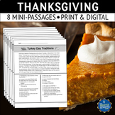 Thanksgiving Nonfiction Reading Comprehension Passages