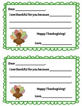 Thanksgiving Notes: Teacher to Student by Deaf Ed Toolkit | TpT