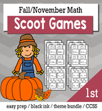Thanksgiving November 1st Grade {Scoot Game/Task Cards} Ma