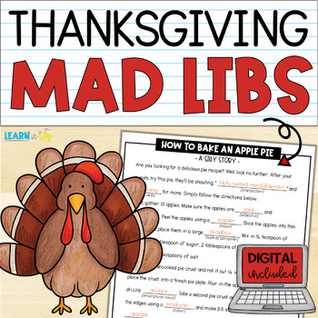 Preview of Thanksgiving November Activity | Parts of Speech | Mad Libs