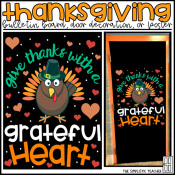 Preview of Thanksgiving November Bulletin Board, Door Decor, or Poster