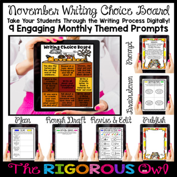 Preview of Thanksgiving  November Digital Writing Prompts 