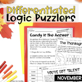Thanksgiving November Logic Puzzles Brain Teasers Differen