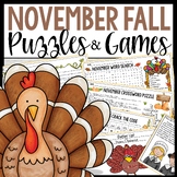 Thanksgiving November Word Search Puzzles Native American 