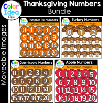 Preview of Thanksgiving Numbers Bundle - Moveable Images