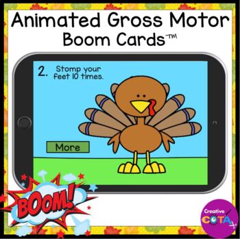 Preview of Occupational Therapy Thanksgiving Exercises Gross Motor Boom Cards Brain Break
