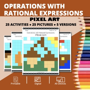 Preview of Thanksgiving: Operations with Rational Expressions Pixel Art Activity