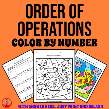 Preview of Thanksgiving Order of Operations Color by Number: Order of Operations Worksheet