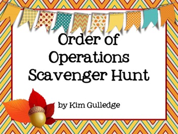 Preview of Thanksgiving Order of Operations Scavenger Hunt - Around the Room Math