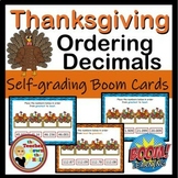 Ordering Decimals Boom Cards Thanksgiving Themed