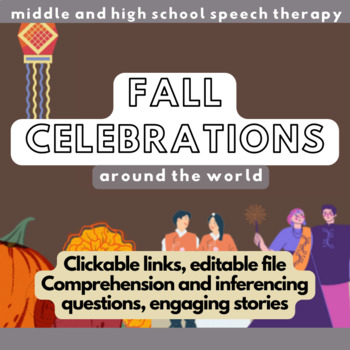 Preview of Thanksgiving & Other Fall Celebrations - Speech Therapy for Middle & High School