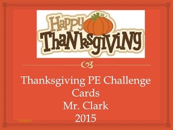 Preview of Thanksgiving PE Challenge Cards