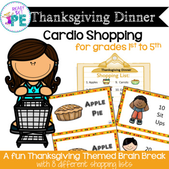Preview of Thanksgiving PE Game Cardio Shopping Fitness