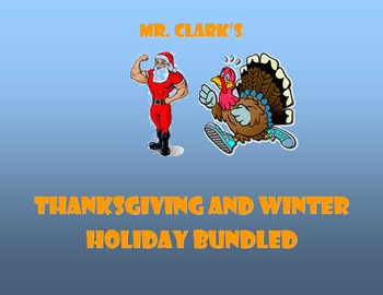 Preview of Thanksgiving PE and Winter Holiday PE Bundled