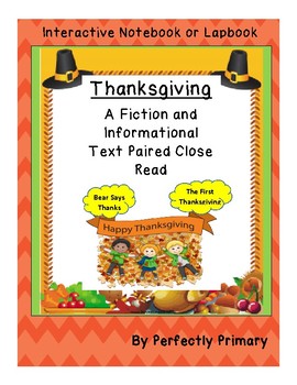 Preview of Thanksgiving Paired Narrative and Informational Text Close Read Lapbook