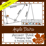 Thanksgiving Parallel Lines Cut By Transversal | Answer Ba