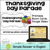Thanksgiving Parade Reader Print & Digital Boom Cards & Go