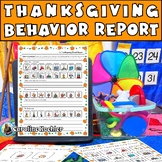Thanksgiving Parent Communication Note Activities Emotions