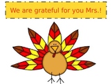 Editable Thanksgiving Parent Helper Gift
