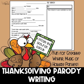 Preview of Thanksgiving Parody Writing | Frosty the Snowman