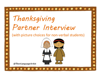 Preview of Thanksgiving Social Skills: Partner Interview
