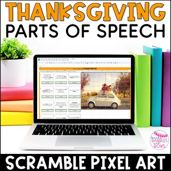 Preview of Thanksgiving Parts of Speech Scramble Pixel Art